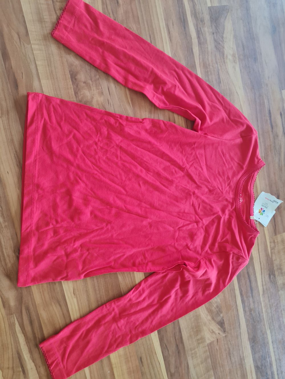 Langarmshirt für Mädchen, rot, Gr. 128, Neuware mit Etikett