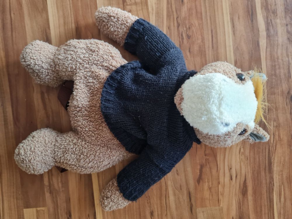Großer Plüschrucksack "Pferd", Secondhand