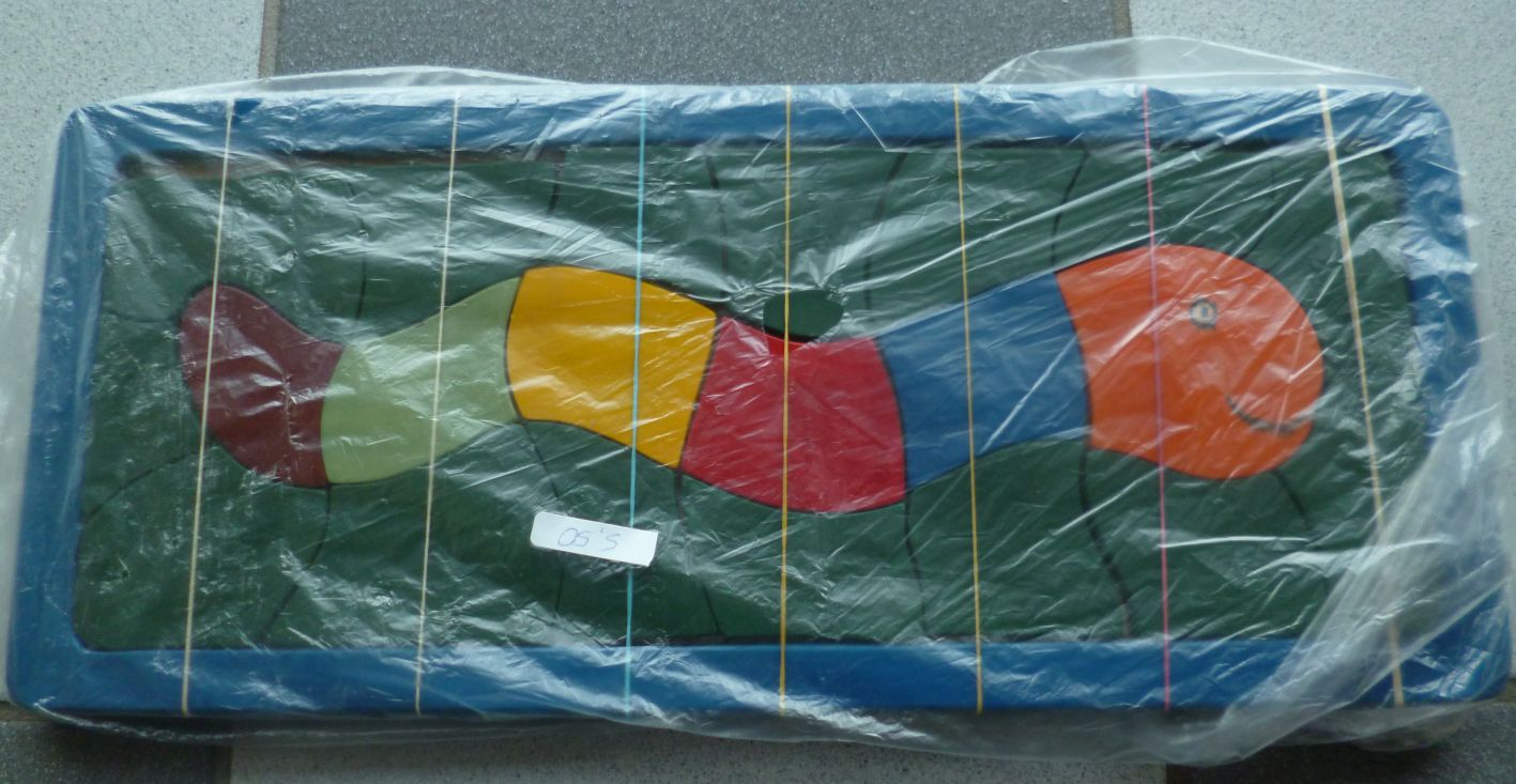 Großes Holzpuzzle Raupe, 22 Teile