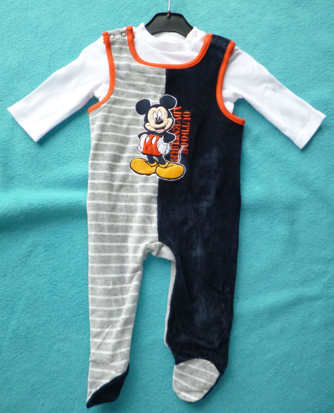 Disney Nickistrampler "Mickey Mouse", 2teiliges-Set, Gr. 68, Neuware mit Etikett