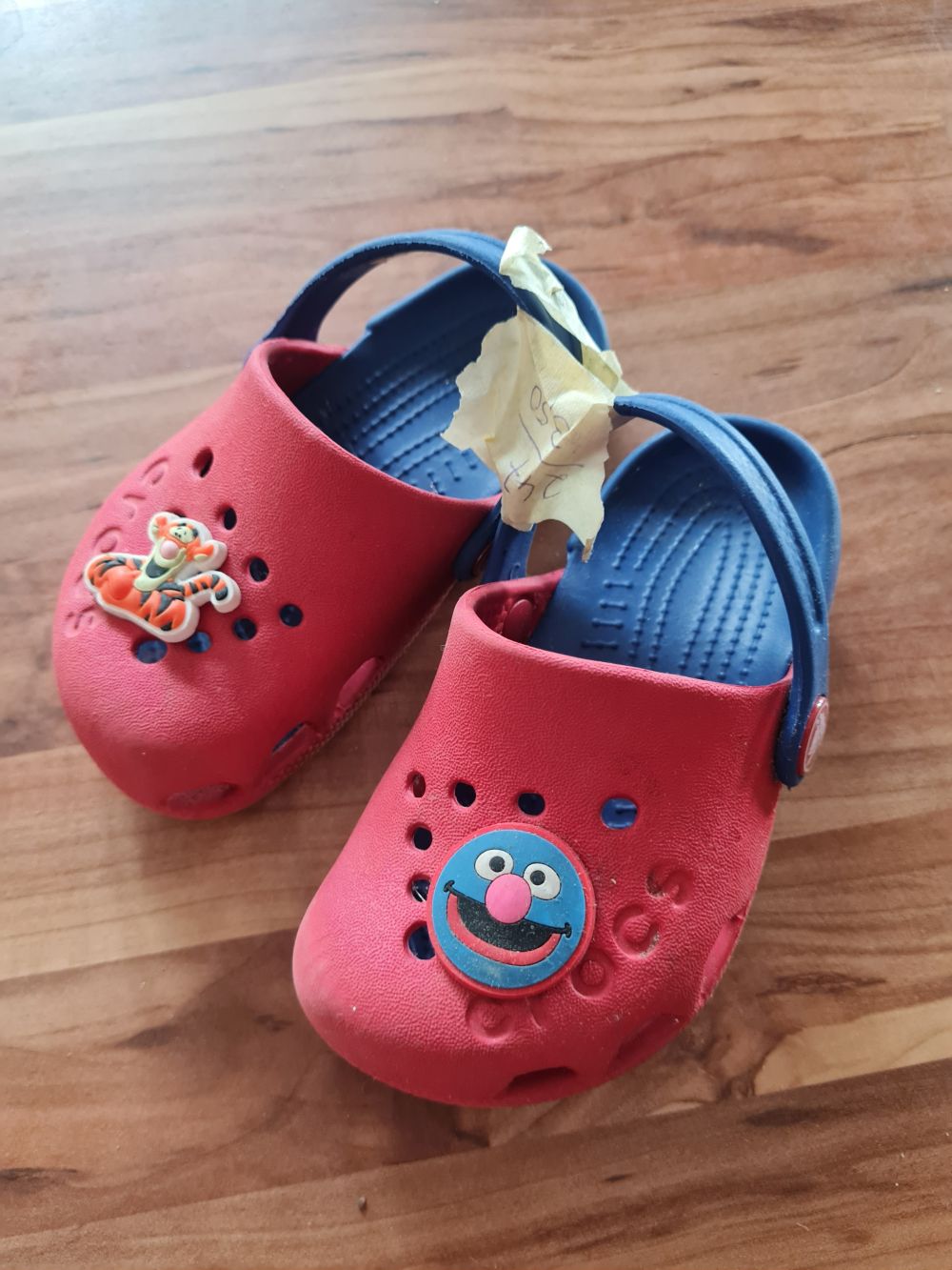 Crocs, rot-blau, Gr. C7 (Gr. 23/24), Secondhand