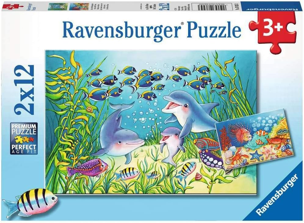 Puzzle-Set Auf dem Meeresgrund, 2 x 12 Teile, Neuware 