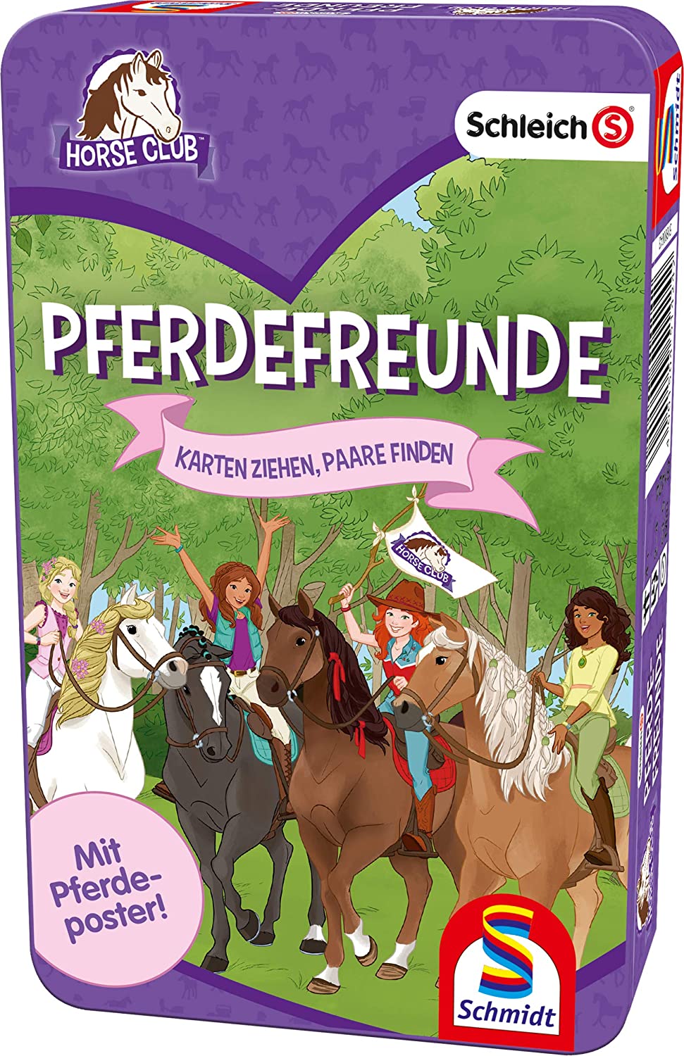 Pferdefreunde, Kartenspiel in der Metalldose, Schleich Horse Club, Neuware