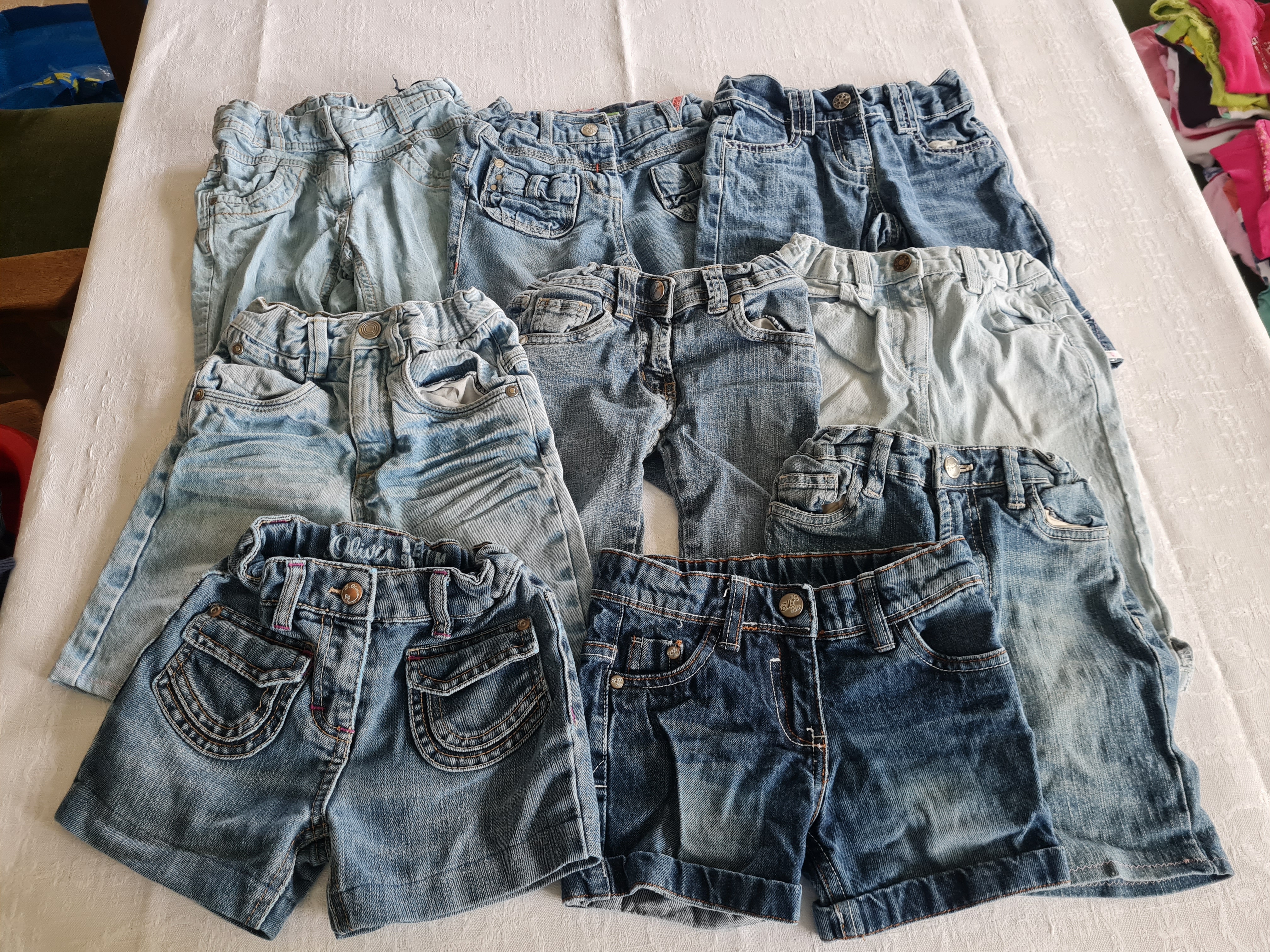 9 Sommerhosen für Mädchen, Gr. 104, Secondhand