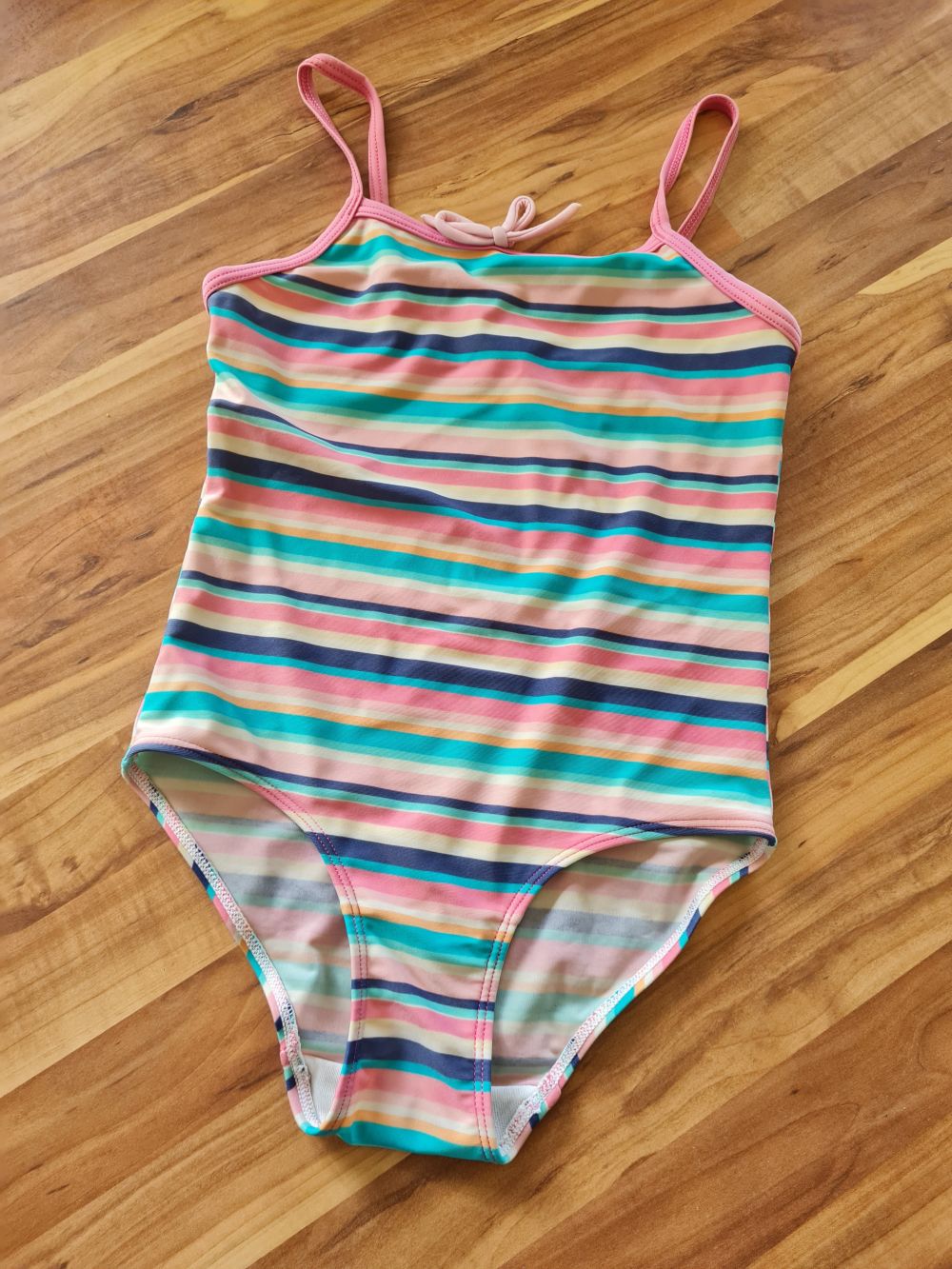 Badeanzug, bunte Ringel,  Gr. 116/122, Secondhand