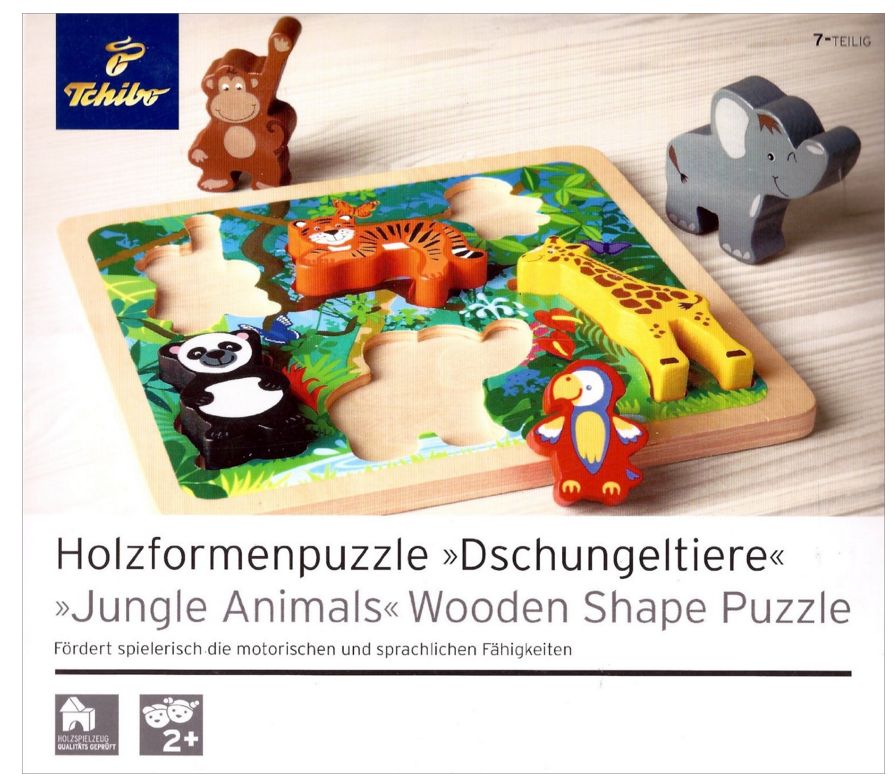 Holzformenpuzzle Dschungeltiere, Neuware