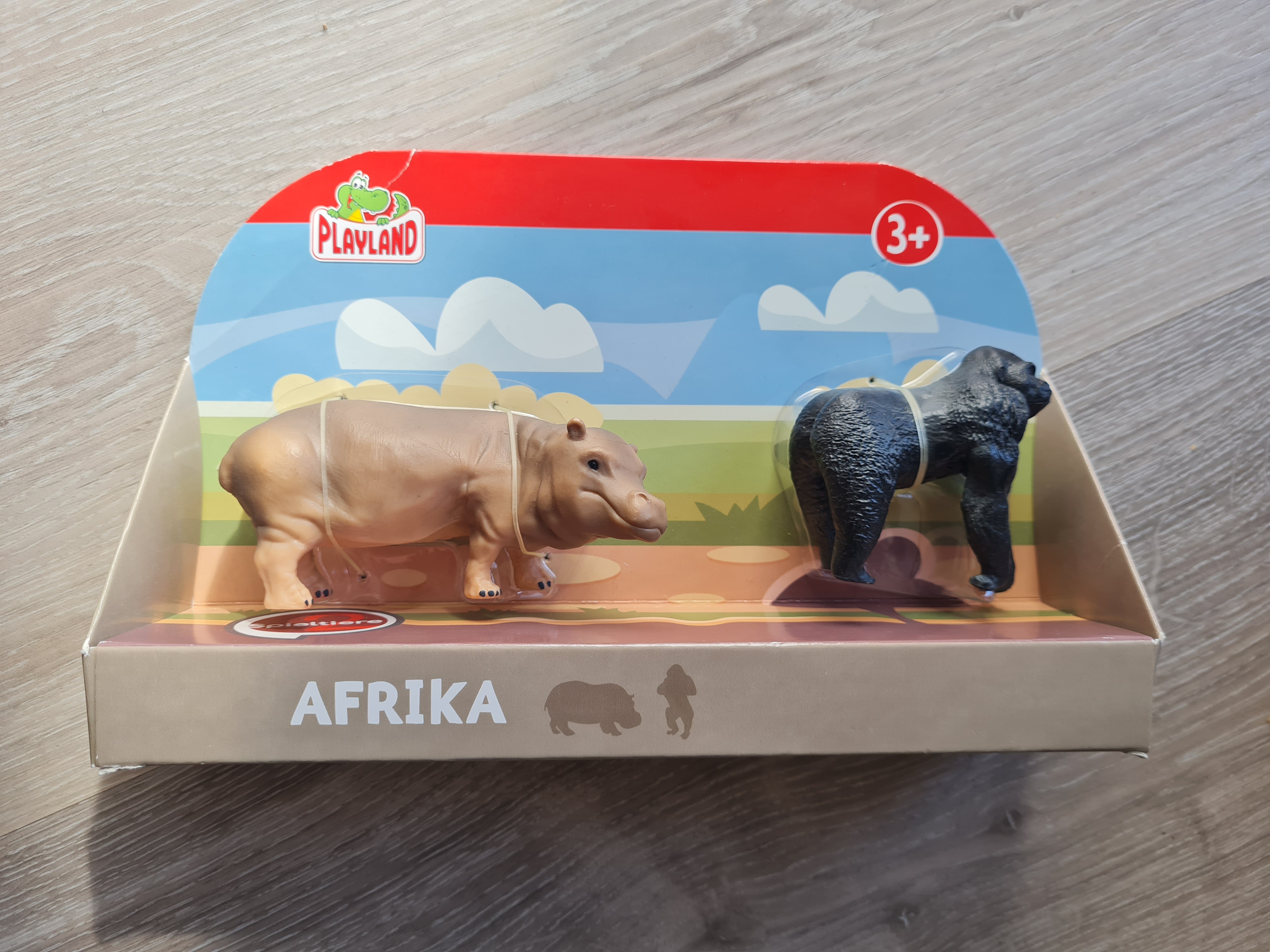 Spieltier-Set Afrika, Nilpferd Sola und Gorilla Bobo, Neuware