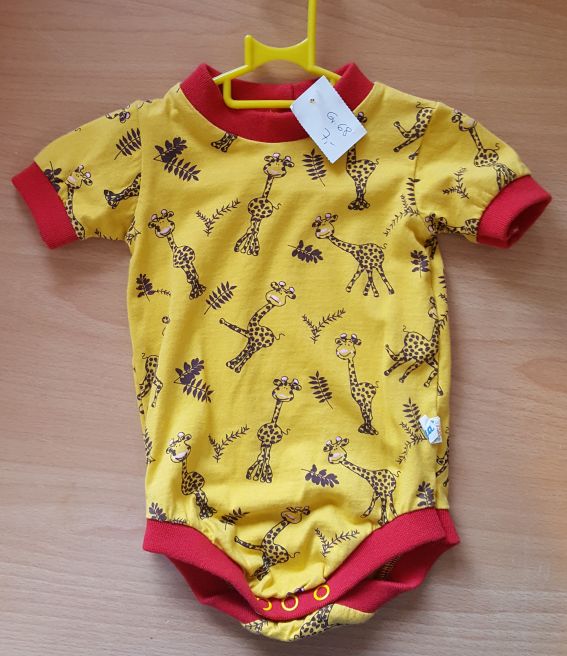 Selbstgenähter Body "Giraffe", Gr. 68, Neuware