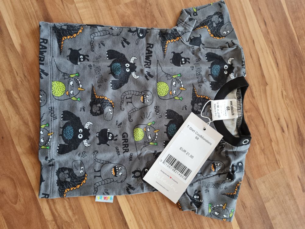 Babauba T-Shirt "Cool Monsters", Gr. 68, Neuware mit Etikett