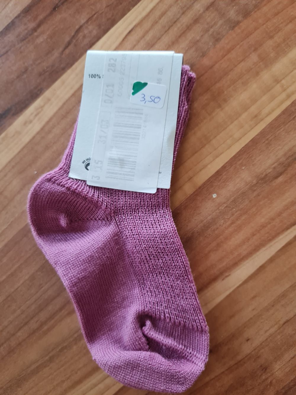 Hessnatur 1 Paar Socken, lila, Gr. 86/92, Neuware mit Etikett