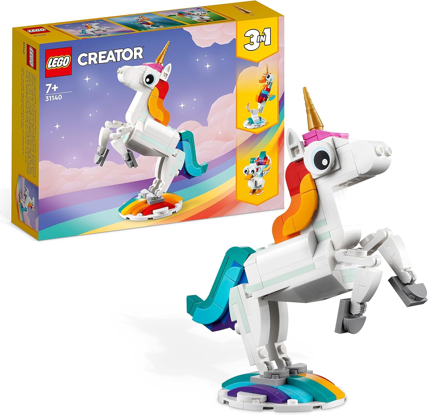 LEGO Creator 31140 3in1 Magisches Einhorn, Seepferdchen, Pfau, Neuware