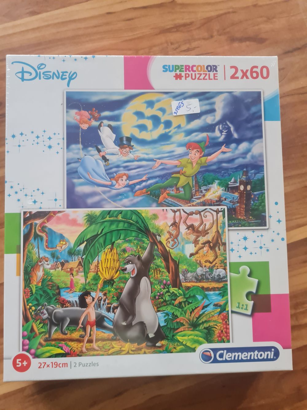 Disney Puzzle "Peter Pan & Dschungelbuch", 2x60 Teile, Neuware