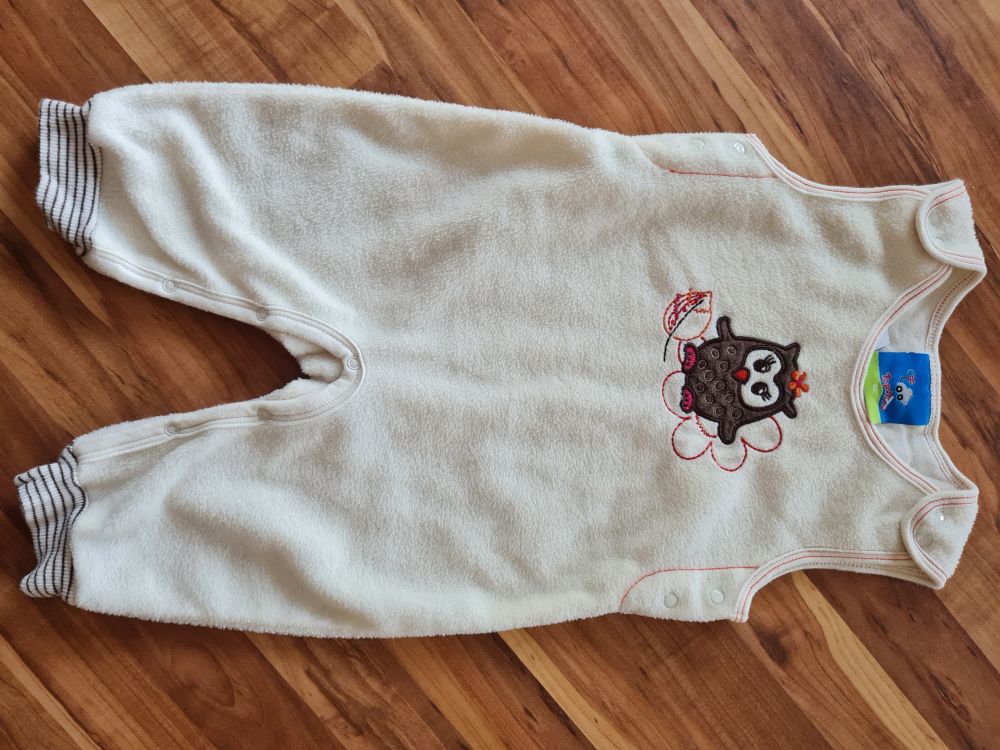 Fleece-Overall "Eule", Gr. 62, Secondhand