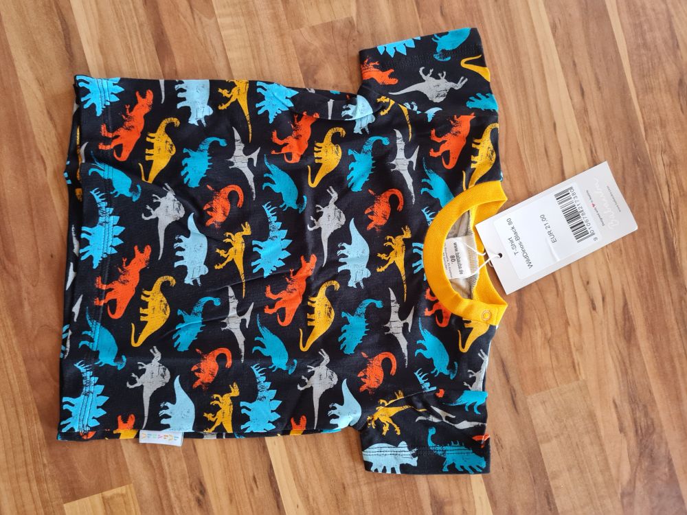 Babauba T-Shirt "Wild Dinos Black", Gr. 80, Neuware mit Etikett