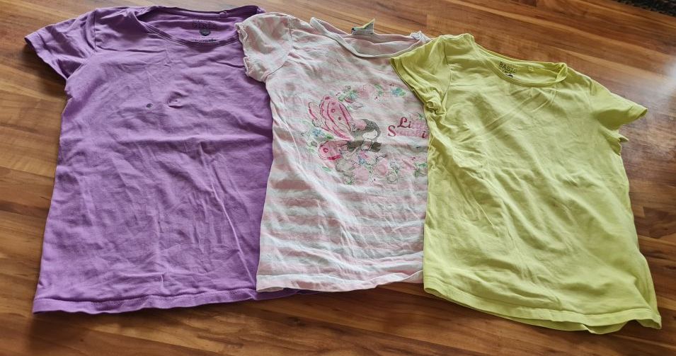3 T-Shirts für Mädchen, Gr. 134/140, Secondhand
