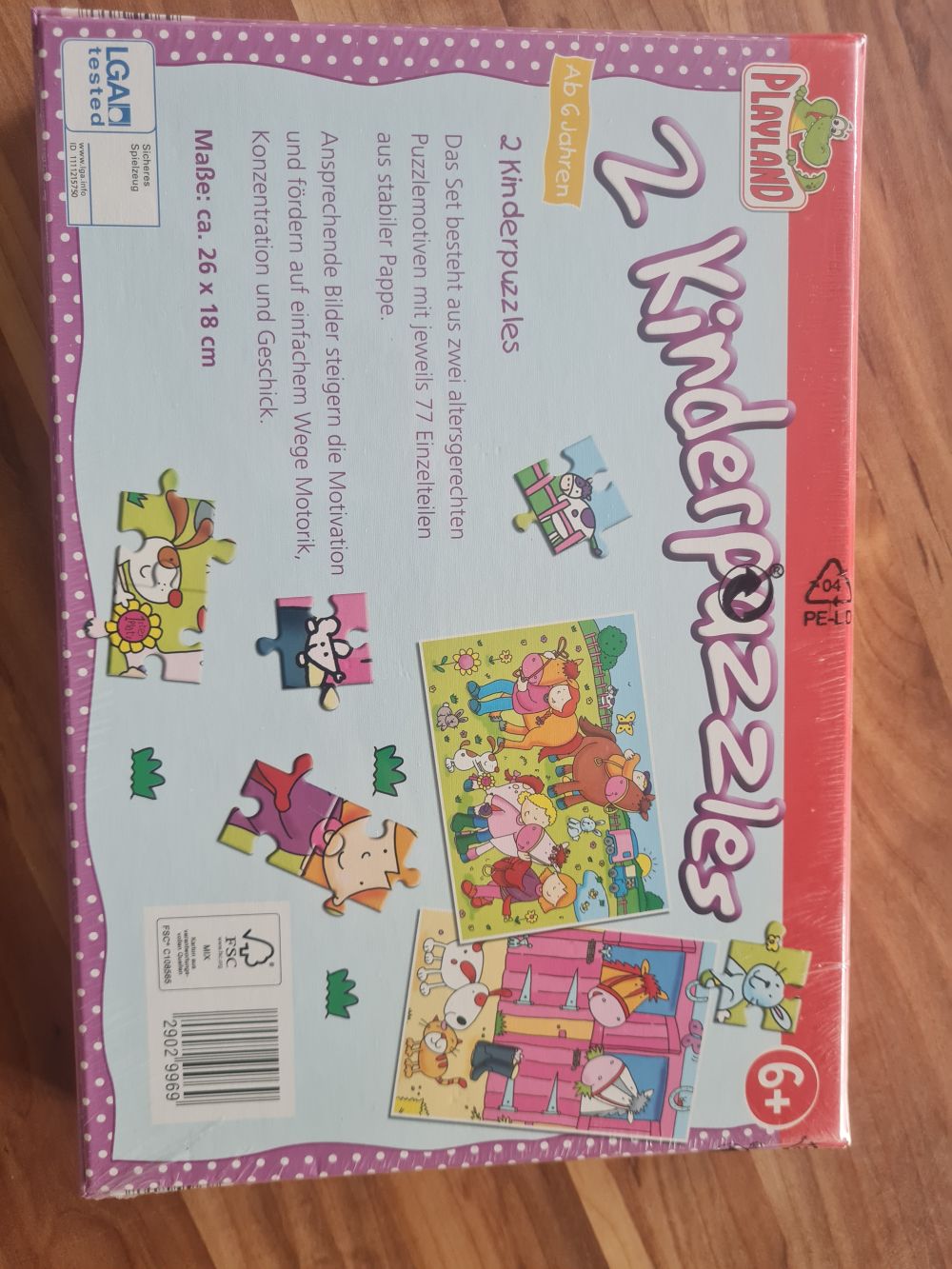 2 Puzzle "Pferdehof", 77 Teile, Neuware