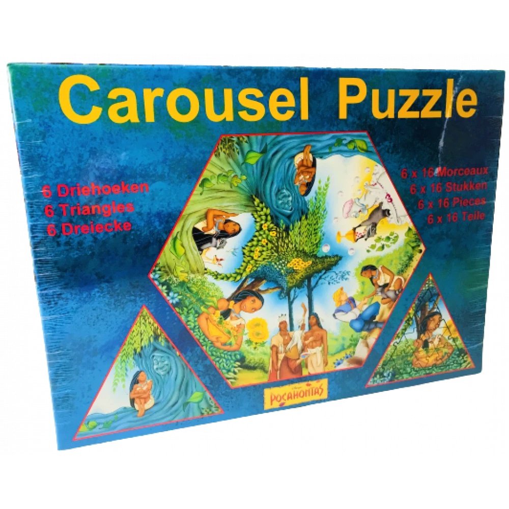 Carousel Puzzle "Pocahontas", 6 Dreiecke mit je 16 Teilen, Neuware
