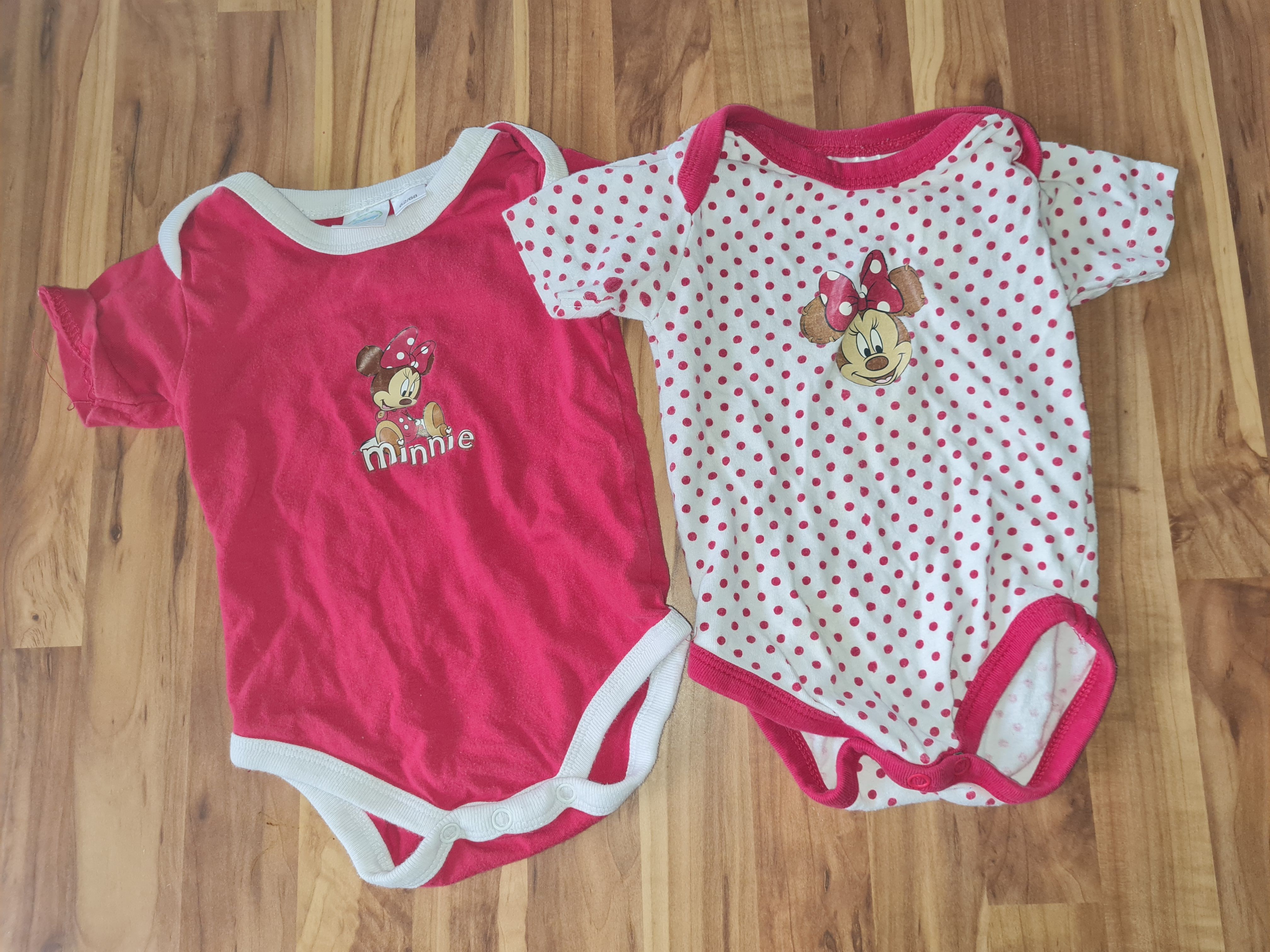 2 Disney Kurzarm-Bodies für Mädchen "Minnie Mouse", Gr. 62/68, Secondhand