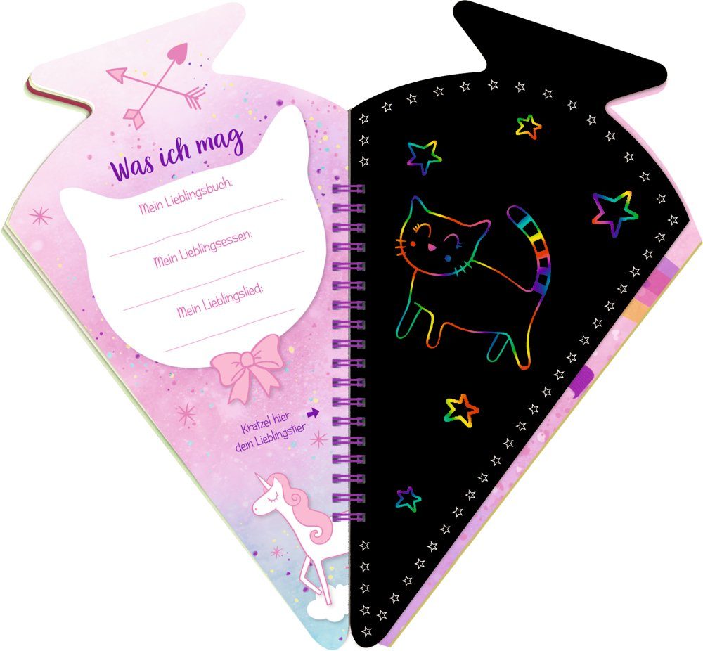 Schultüten-Kratzelbuch: Cosmic School - Hurra, endlich Schule! (Kätzchen) Kratzeln, Malen, Eintragen, Neuware