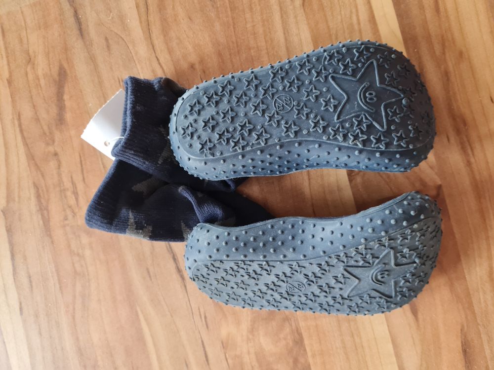 Hausschuhe, marineblau, Gr. 22/23, Secondhand