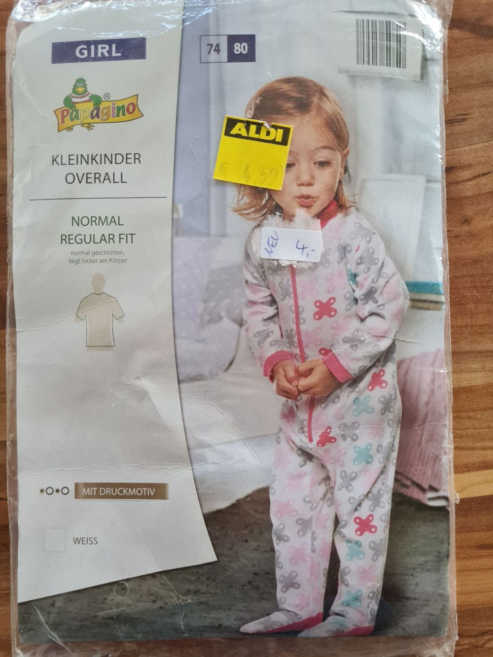 Mädchen Overall/Pyjama "Schmetterlinge" Gr. 80, Neuware mit Etikett