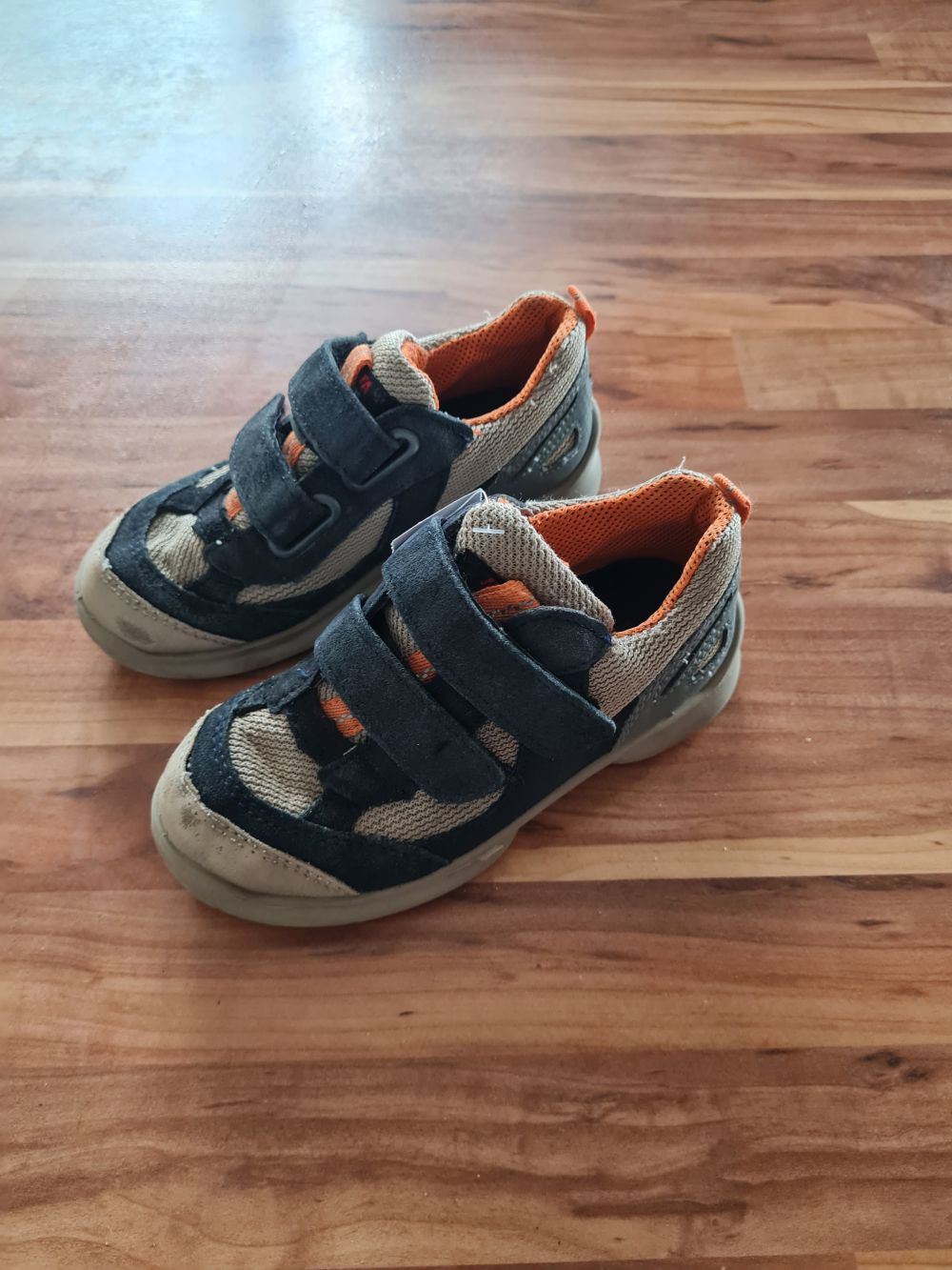 Ricosta Schuhe, beige-anthrazit-orange, Gr. 28 (weit), Secondhand