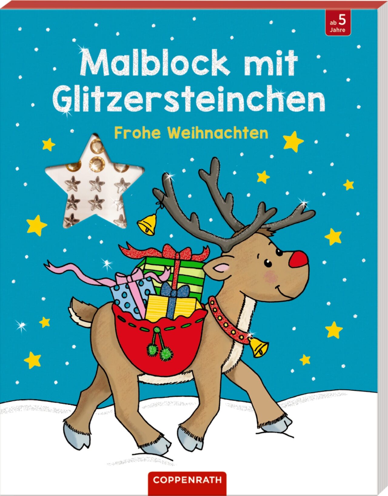 Malblock mit Glitzersteinchen - Frohe Weihnachten, Neuware