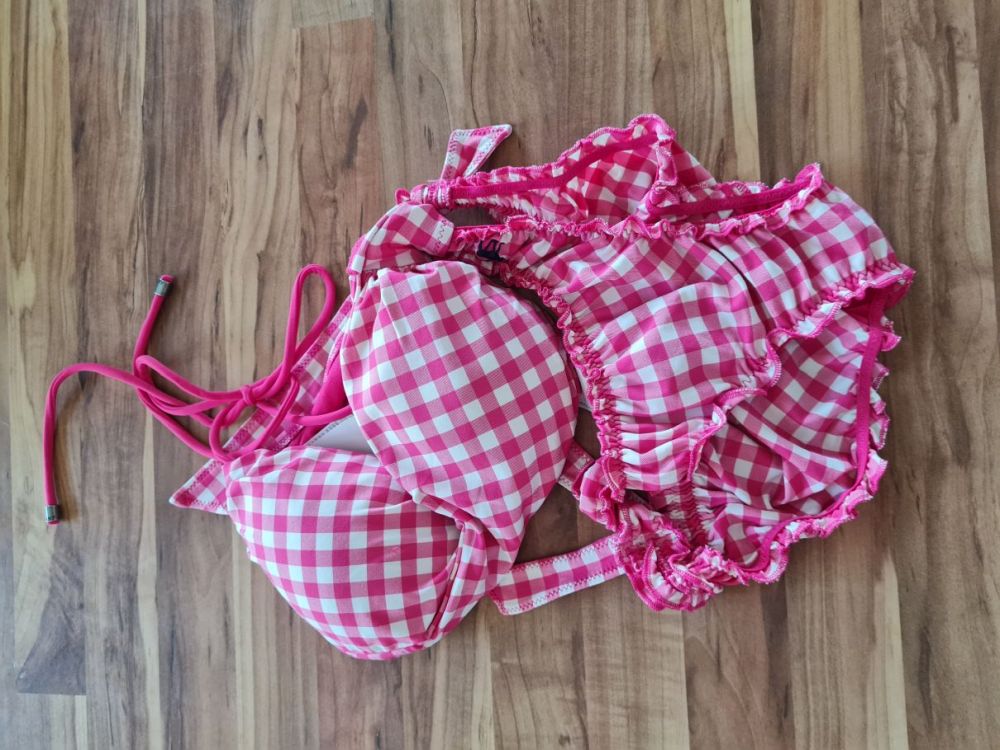 Bikini "Pink-Weiß-Kariert", Gr. M, Secondhand