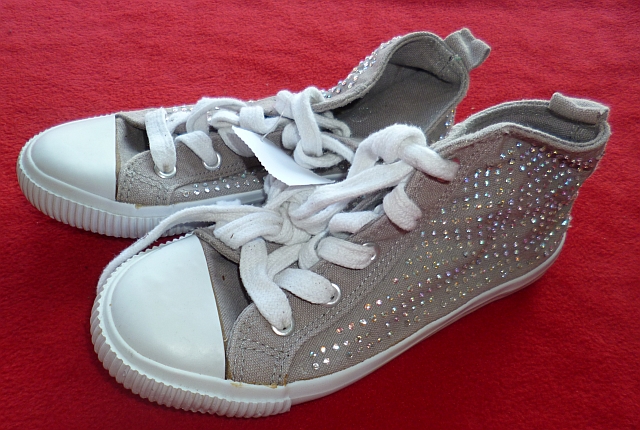 Stoff-Schuhe mit Glitzer, Gr. 32