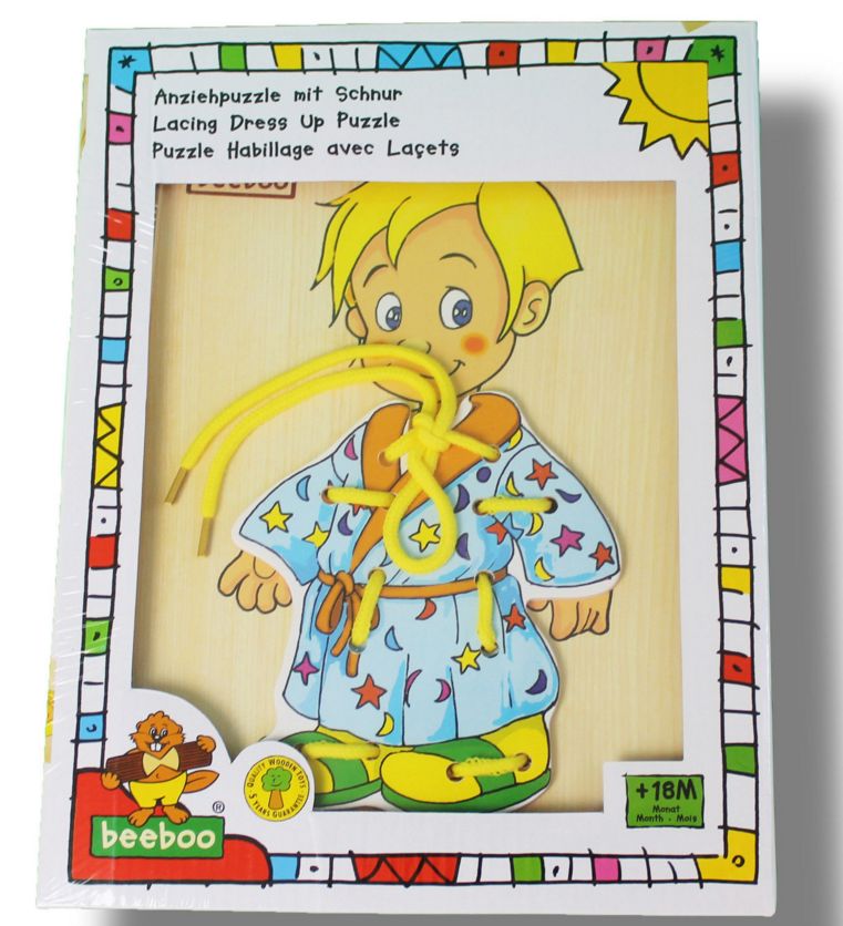 BEEBOO - Motorik Puzzle Schleife binden Anziehpuzzle, Neuware