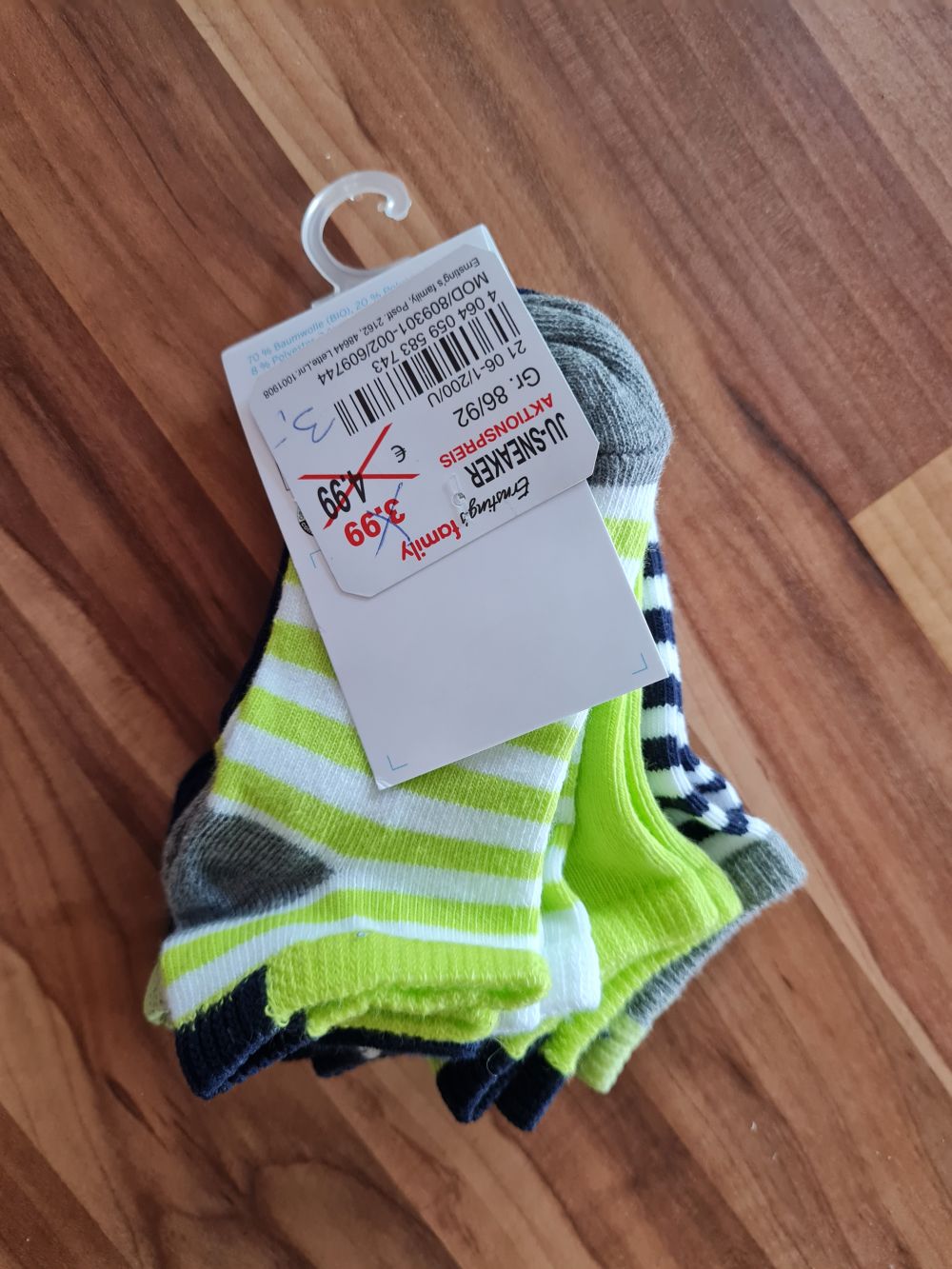 5 Paar Sneaker-Socken für Jungen, Gr. 86/92, Neuware mit Etikett