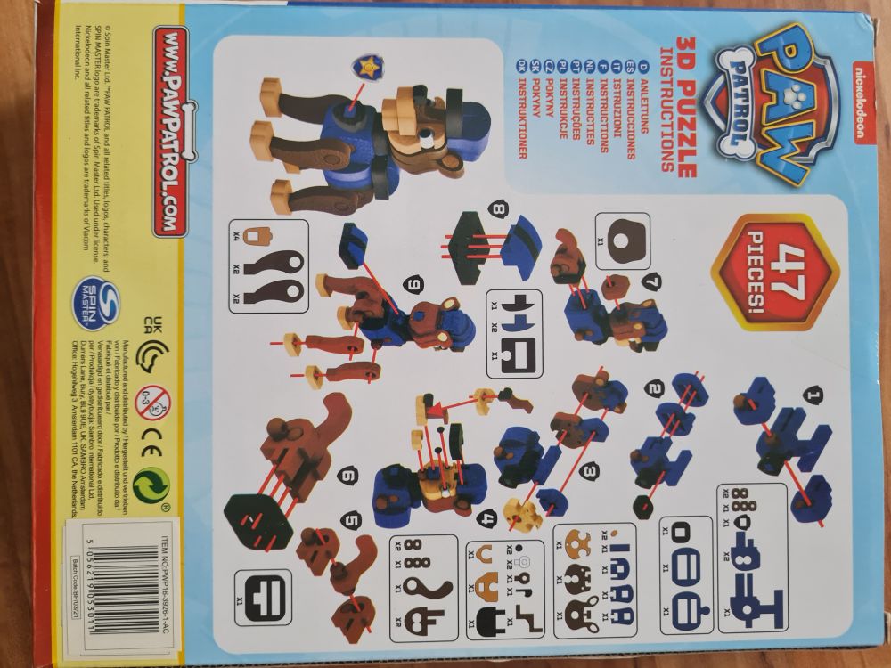 Paw Patrol 3D Puzzle, Chase, Secondhand