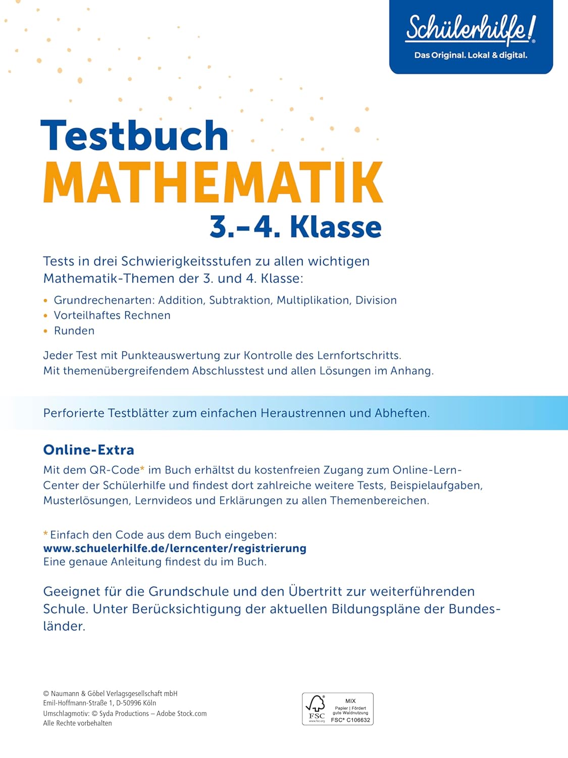Testbuch Mathematik 3./4. Klasse I Schülerhilfe: Über 250 Tests in 3 Schwierigkeitsgraden, Taschenbuch, Neuware