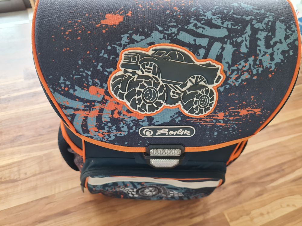 Herlitz Schulranzen "Monstertruck", schwarz-orange, SoftLight, Neuware