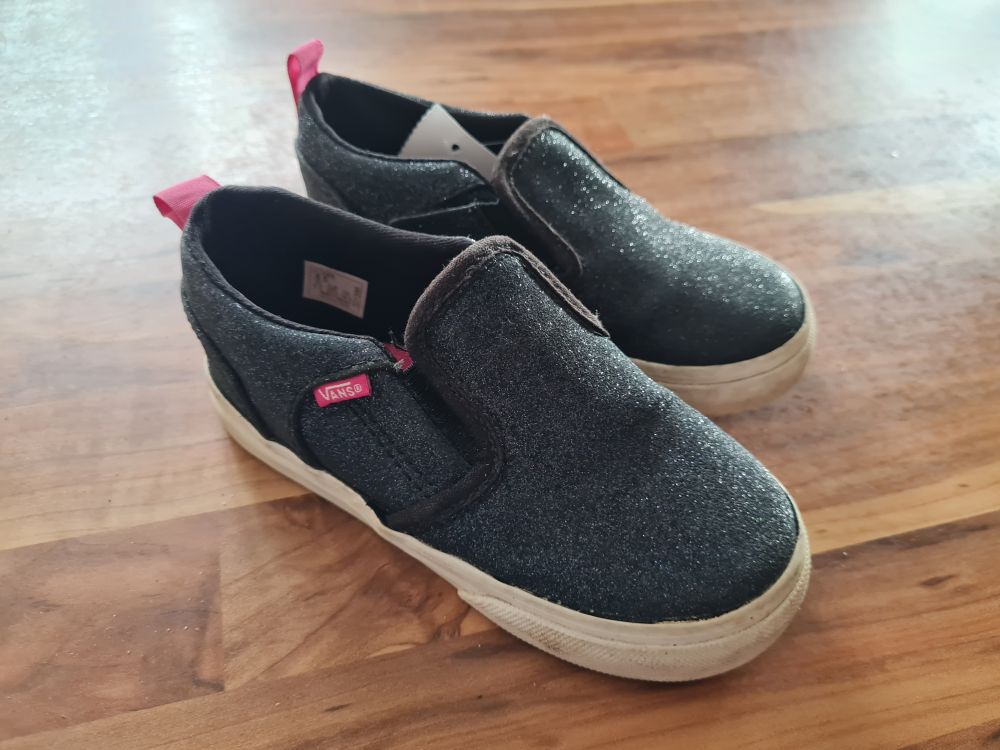Vans Schuhe, schwarz-glitzer, Gr. 25, Secondhand