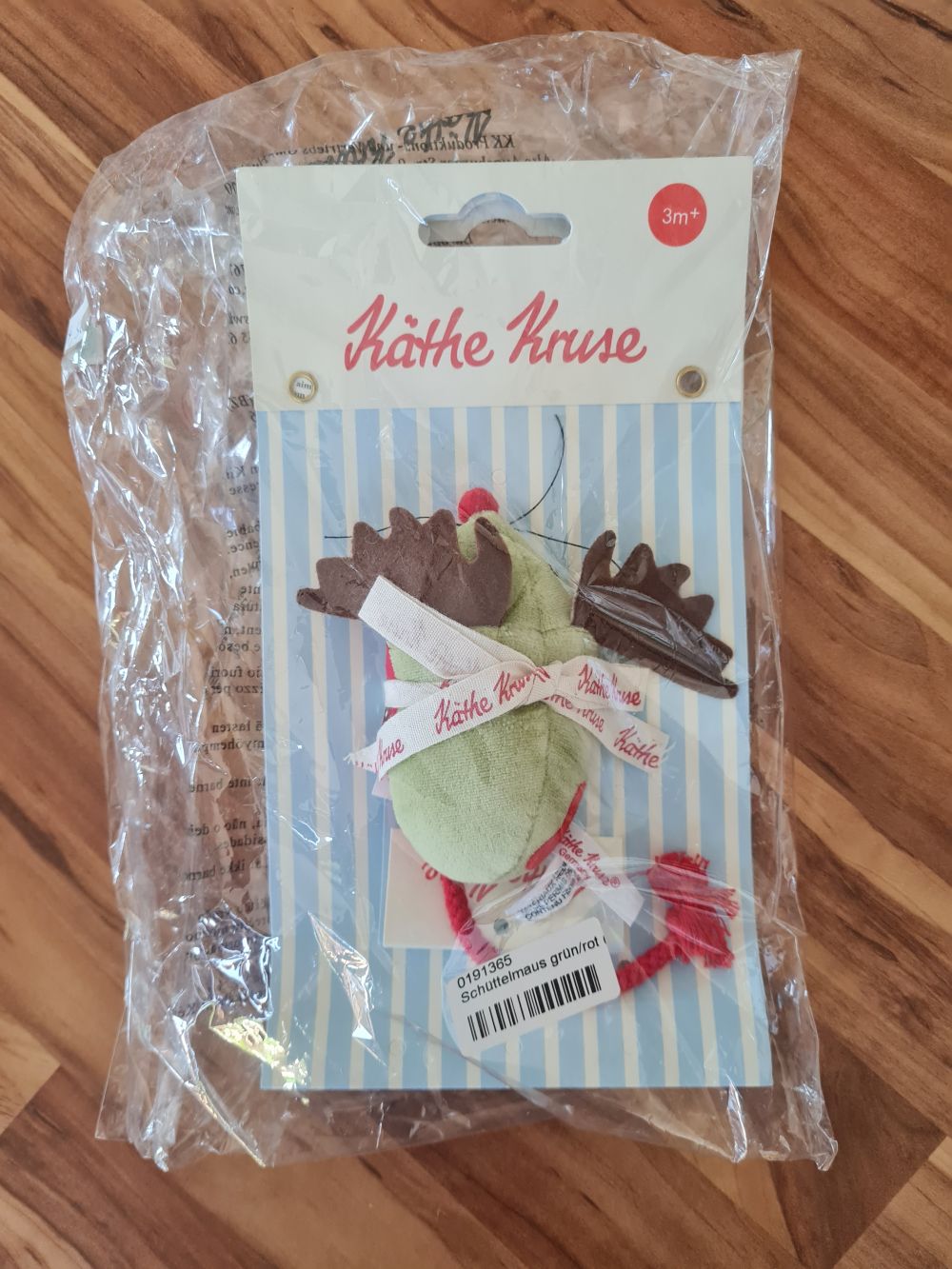 Käthe Kruse  Schüttelmaus, grün/rot, Neuware