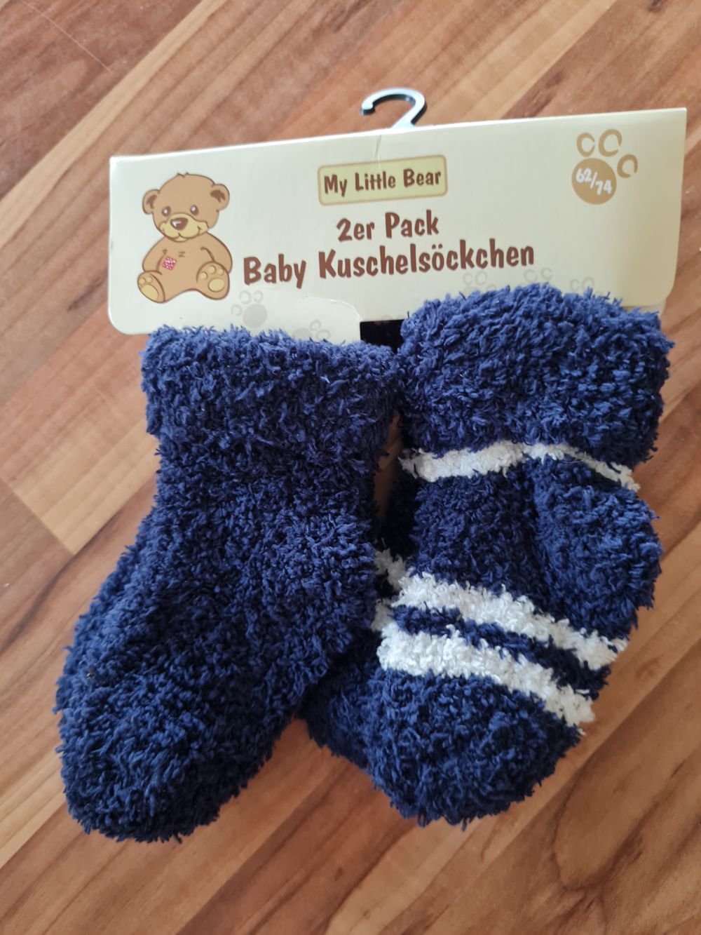 2er Pack Baby Kuschelsöckchen, marine, Gr. 62-74, Neuware mit Etikett