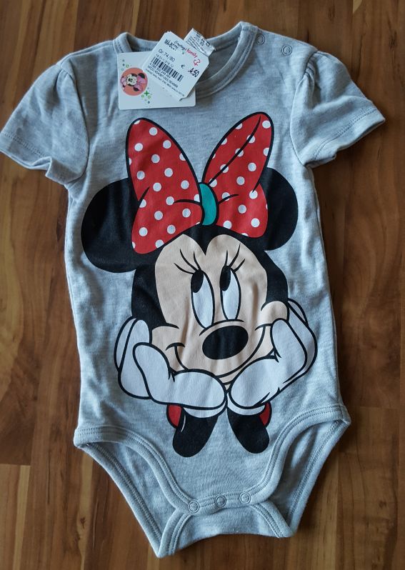 Kurzarm-Body für Mädchen "Minnie Mouse" Gr. 74/80, Neuware mit Etikett