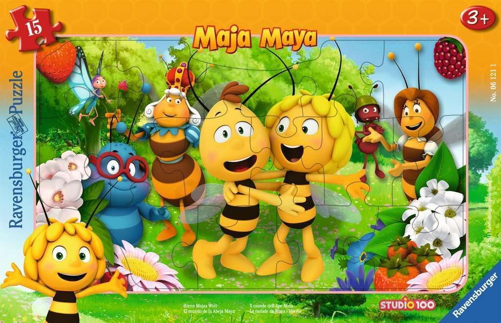 Ravensburger Kinderpuzzle - 06121 Biene Majas Welt - Rahmenpuzzle für Kinder ab 3 Jahren, mit 15 Teilen, Neuware