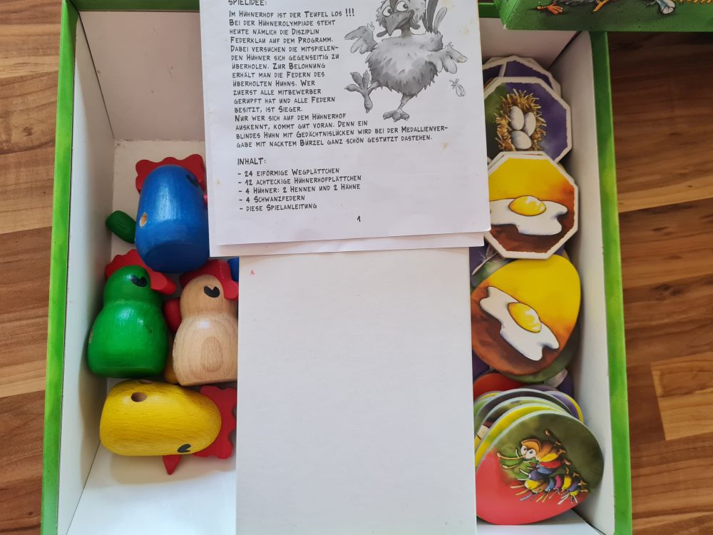 Zicke Zacke Hühnerkacke – das rasante Memory-Gedächtnisrennen, Kinderspiel des Jahres 1998, Secondhand