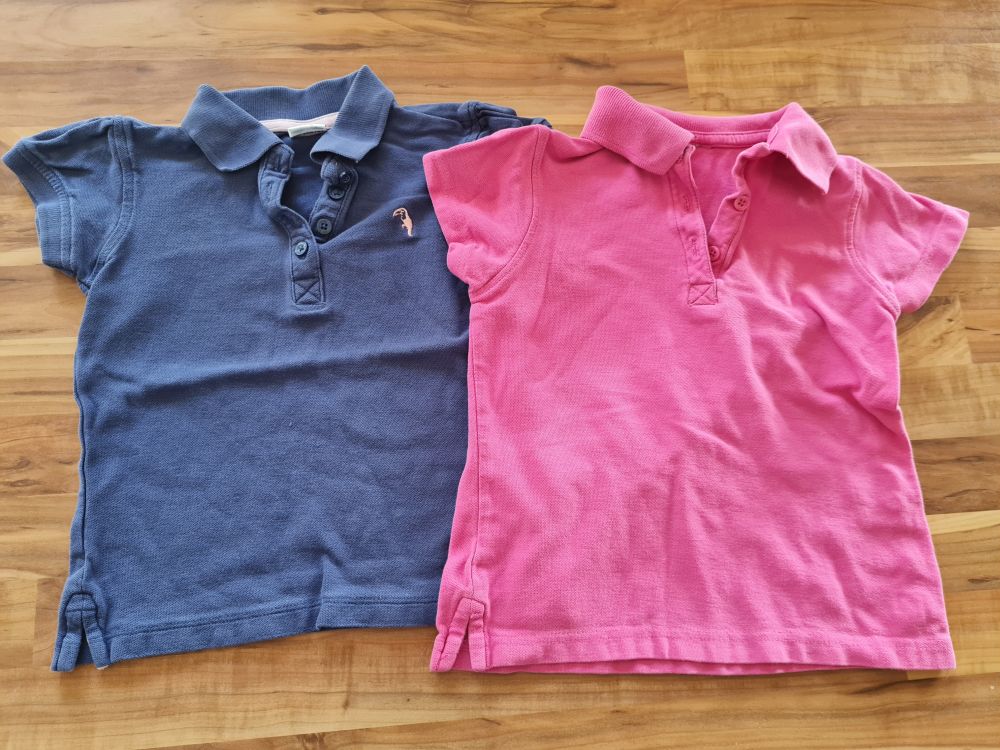 2 Poloshirts für Mädchen Gr. 116, Secondhand