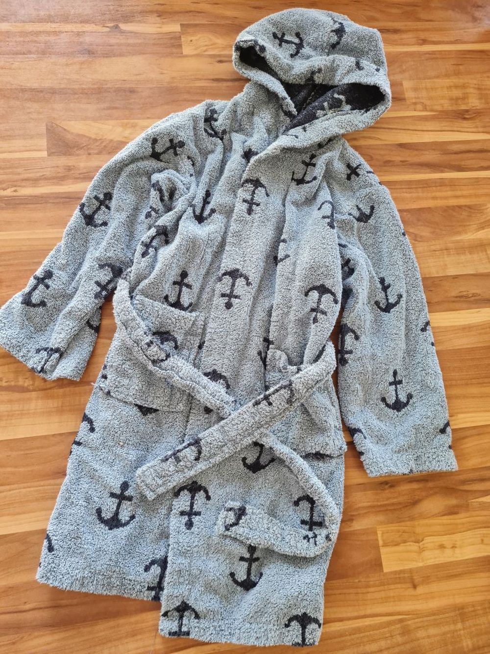 Miomare Frottee-Bademantel "Anker", Gr. 110/116, Secondhand