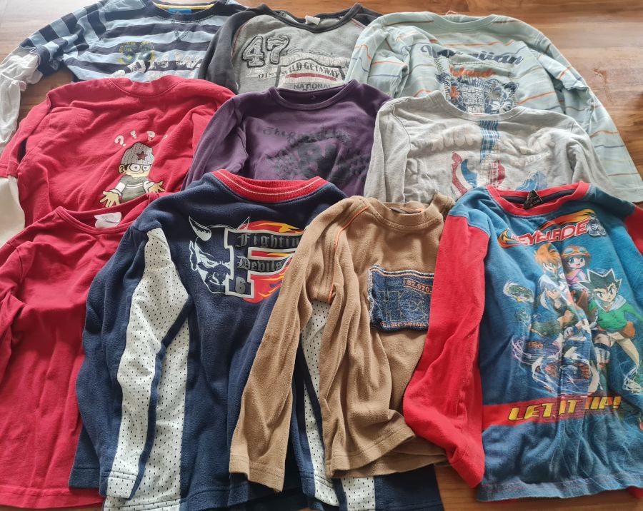 10 Langarmshirts für Jungen, Gr. 116, Secondhand