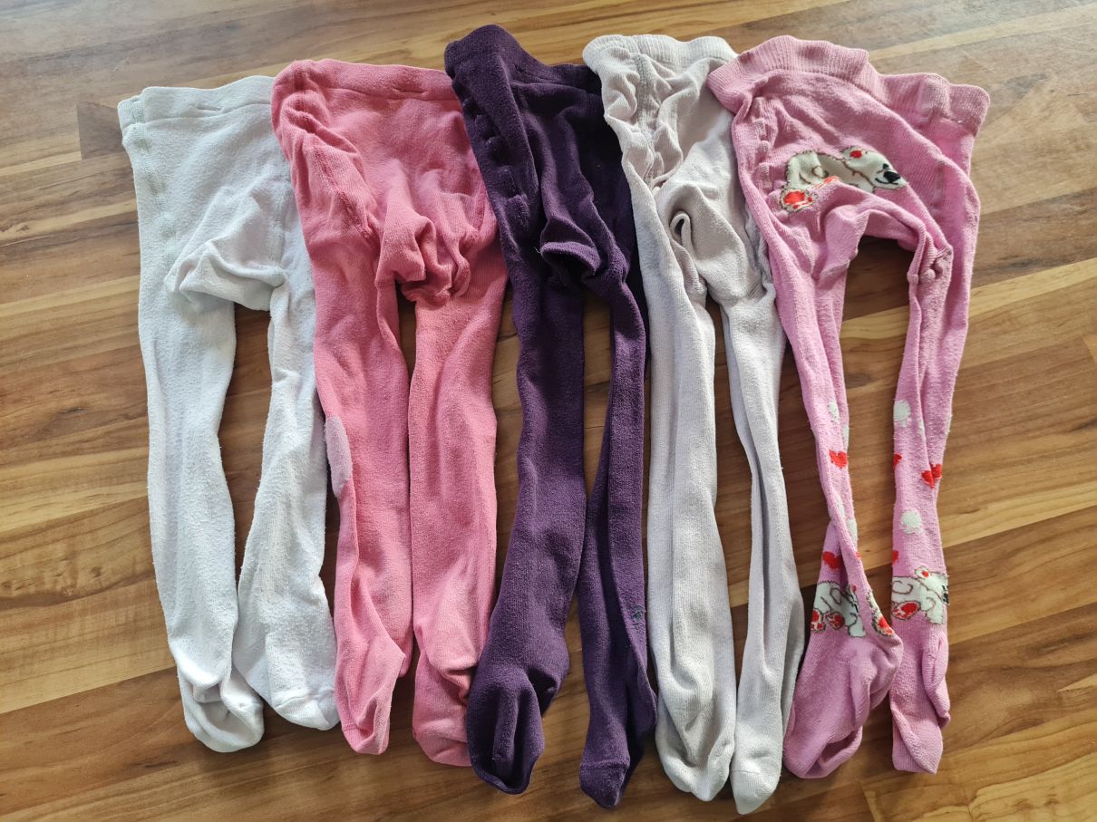 5 Strumpfhosen für Mädchen Gr. 74/80, Secondhand