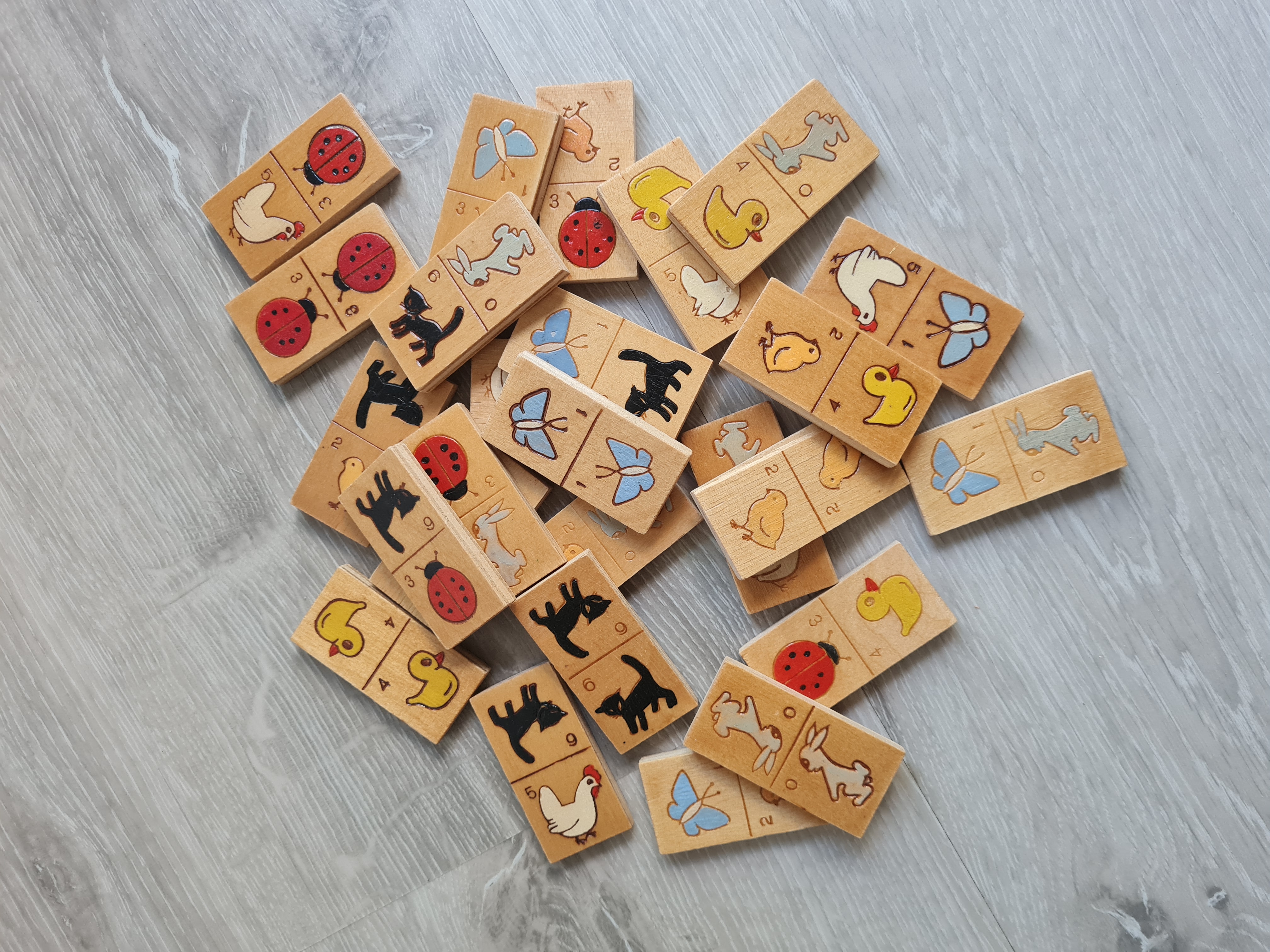 Tier-Domino aus Holz