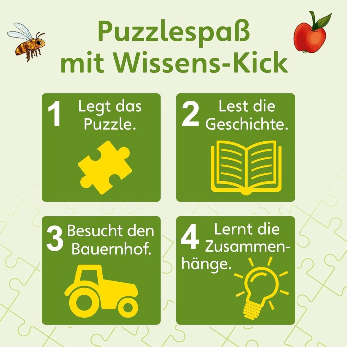 Was ist was Junior - Wissenspuzzle: Entdecke den Bauernhof, 54 Teile, Neuware