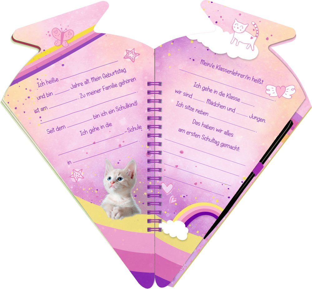 Schultüten-Kratzelbuch: Cosmic School - Hurra, endlich Schule! (Kätzchen) Kratzeln, Malen, Eintragen, Neuware