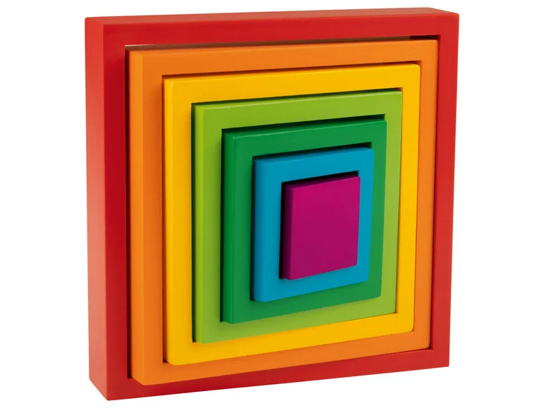 Holzspielzeug nach Montessori-Art, Regenbogen Viereck, Neuware