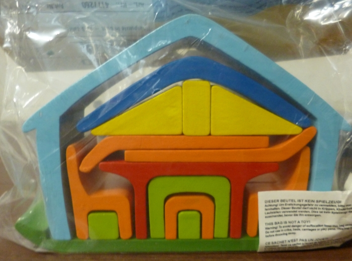Holzpuzzle-Haus, 16 Teile, Neuware