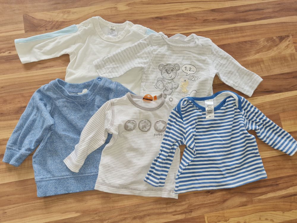 5 Langarm-Shirts für Jungen, Gr. 50/56, Secondhand